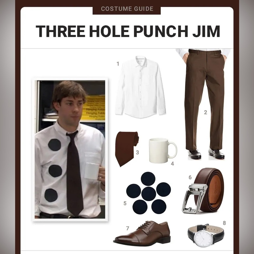 Three hole punch Jim (The Office) Halloween costume